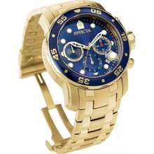Invicta Pro Diver 0073 Men's Watch Gold Plated Stainless Steel TOP Quality! - 藍色 - 查看 2