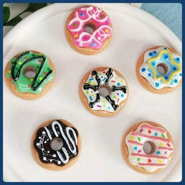 Creative Cute Mini Donut Fridge Magnets, Personalized Kitchen And Office Whiteboard, Storage Cabinet, Fridge Magnets, Kitchen Decor, Home Decor