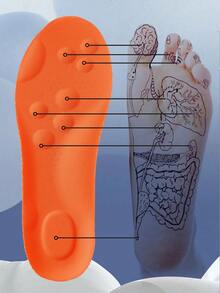 1Pair 4D Sport Insoles, Soft High-Elastic Shoe Pads With Arch Support, Breathable Deodorant Shock-Absorbing Cushion For Running, Training And Daily Wear - Orange - View 5