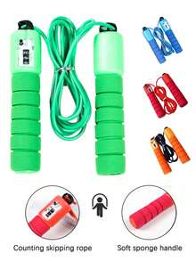 1 pezzo Corda per saltare anti-nodo con conteggio automatico, maniglie in schiuma con rotazione fluida, allenamento cardiovascolare per casa/palestra/fitness all'aperto
