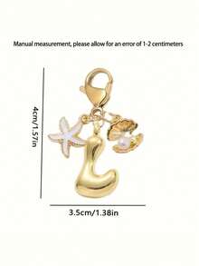 1 Stück A-Z Buchstaben Gold Bubble Buchstabe süßer Anhänger Schlüsselanhänger, Muschel- und Seestern-Accessoires, Schlüsselanhänger, Ringtasche, Rucksack-Anhänger, Auto-Anhänger, perfekt für Urlaub, Einkaufen, Strand, Camping, Geldbörse und Handtaschen-Accessoires. Geeignet als Geschenk für Frauen, Freunde, Klassenkameraden, Dekorationen, modisches kreatives Design Geburtstagsgeschenk, Sommer-Taschenbaumeln, modisches Accessoire für Damen, langanhaltend Metallschlüsselring, ästhetisches Geschenkidee, neuartiger Schlüsselanhänger, Rückkehr zur Schule Auto-Accessoires Goth Y2k' - Verschiedenfarbig - Übersicht 6