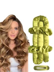 4 st. värmefria locktängerset - Satin-värmefria locktänger, locktängshuvuden, ingen värme behövs för att sova lockar, hårstylingkit håraccessoarer