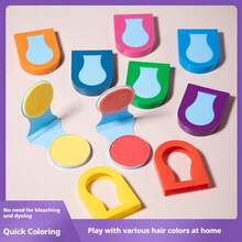 1 件彩色发粉扑，一次性使用染发粉扑，多色辫子临时染发剂，可靠 - 完美礼物、生日礼物、理想礼物、惊喜礼物、节日礼物、季节性礼物、万圣节礼物、圣诞节礼物、游戏爱好者精致礼物、礼物、玩具