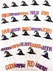 Custom Name Acrylic Witch Ghost Halloween Tag, Personalized Boo Basket Tag, Halloween Bucket, Personalized Basket Tag, Halloween Basket, Halloween Gifts For .,Home & Living,Christmas Home Atmosphere, Autumn Home Refresh, Xmas Decoration,Home Harmony
