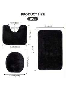 Juego de 3 piezas de alfombras de baño que incluye alfombra de baño, alfombra contorneada y tapa de inodoro, lavable a máquina, de microfibra súper suave y antideslizante con respaldo antideslizante, decoración de baño para el hogar en color rosa, alfombra de piso, alfombra de entrada, decoración de otoño, accesorios de baño, decoración de entrada para volver a la escuela