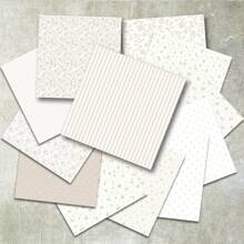 36 张 6 英寸奶茶花卉图案剪贴簿纸，适用于子弹日记、拼贴画、卡片、剪贴簿和工艺品、学校用品、返校 - 米色 - 查看 6