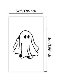 1 件纹身临时纹身半永久纹身 Y2K 鬼魂防水防汗持续 1-2 周逼真草本汁防摩擦不反光黑色适用于女性和男性纹身贴纸适用于手臂、胸部、腿部、腹部、腰部、手指、颈部、脊柱、现代人体艺术 - 黑色 - 查看 5