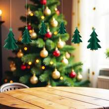 6 Stücke 3D Dreischicht Weihnachtsbaum Dekorationen, geeignet für Weihnachten Innen-/Außenbereich, Garten Baumspitzen Dekoration