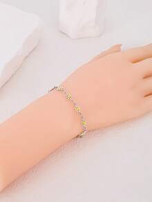 One Vintage Bohemian Style Daisy Design Simple Girl High-End Fresh New Fashionable Personalized Bracelet Jewelry, Ideal For Ladies For Daily Wear Or As A Gift