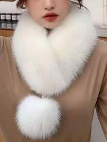 1pc Women's Fluffy Scarf, Fashionable Versatile Neck Warmer, Fluffy Collar, Neck Warmer Accessory, Windproof Warm Accessory For Casual Outdoor Wear For Dress - Multicolor - View 8