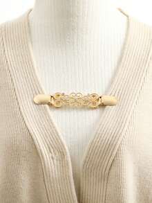 女士复古毛衣开衫胸针，腰带夹，衬衫胸针夹，银色、金色和黑色花卉图案毛衣披肩夹 - 腰带披肩开衫夹，用于收紧连衣裙裤子腰部胸针，适合服装和礼品 - 彩色 - 查看 3