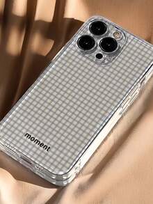 1pc Blue Striped Plaid Unique Transparent Full Body Shockproof TPU Phone Case Compatible With Apple & Series Waterproof Anti-Fall Scratch Resistant - Multicolor - View 3