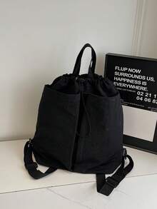 Fashionable Casual Versatile Drawstring Oxford Cloth Bucket Bag, Small Niche Literary Style Crossbody Bag, Phone Bag, Shoulder Bag For Women - Multicolor - View 9