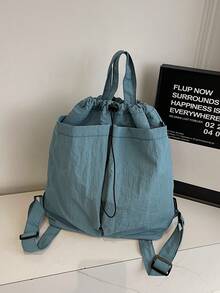 Fashionable Casual Versatile Drawstring Oxford Cloth Bucket Bag, Small Niche Literary Style Crossbody Bag, Phone Bag, Shoulder Bag For Women - Multicolor - View 7