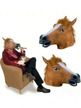 1 pieza Máscara divertida y creativa, máscara de estilo moderno de cabeza de caballo, máscara de cabeza de pez, máscara de mascarada para adultos, unisex, adecuada para Pascua, carnaval, fiesta de mascarada, fiesta y bromas festivas. [Debido a las características de expansión y contracción térmica de los materiales, no se pueden eliminar por completo los microporos, lo que da lugar a la aparición de agujeros, que es un fenómeno normal. Los agujeros causados por burbujas no están relacionados con la calidad del producto.]