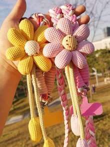 2026 New Year & Valentine's Day Smart Phone Lanyard Crossbody Bag, Women's Long Floral Handmade Woven Strap, Durable, Anti-Lost For Outdoor, Comes With Pad Ring, Suitable Gift For Moms, Smart Phone Wrist Strap, Smart Phone Charm, Key Chain, Smart Phone Crossbody Bag, Phone Accessories, Phone Pendant - Multicolor - View 4