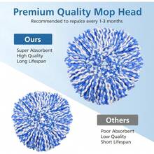 4 Pack RinseClean Spin Mop Replacement Head Spin Mop Refills Compatible With O Ceda RinseClean Dual System, Microfiber Mop Easy Cleaning Floor Head Mo-P For Floor Cleaning RinseClean 2 Tank System