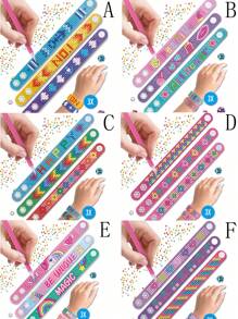 2/3pcs Creative DIY Diamond Painting Bracelets, Dotted Diamond Wristbands, Children EVA Handmade Diamond Stickers, Handmade DIY Snap Bracelets, Educational Toy Set, Perfect Gift For Girls - Gift, Christmas Gift, Holiday/Birthday Gift, Gift, Toy - Multicolor - View 4