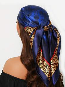 1 件 90*90 厘米时尚防紫外线头巾/头巾，适用于户外活动、空调房，经典印花设计薄围巾，男女通用，颜色鲜艳（蓝色、绿色） - A - 查看 38