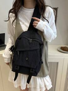 4 件装百搭女士单肩包，多功能斜挎包，双向背包，简约前袋，适合外出、旅行、购物、上学