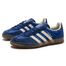 Adidas Originals Women's Casual Low-Top Lace-Up Sneakers GAZELLE INDOOR W, Lightweight Minimalist Everyday Travel Sports Shoes JS1410 - Victory Blue/Dark Indigo/Cream White - View 3