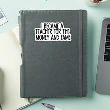 1 件“我为了金钱和名望而成为一名教师”贴纸，有趣的教师贴纸，适用于笔记本电脑、水瓶、玻璃杯和笔记本的励志教育幽默乙烯基贴纸，防水教师贴纸，适合教育工作者的可爱礼物 - 彩色 - 查看 4