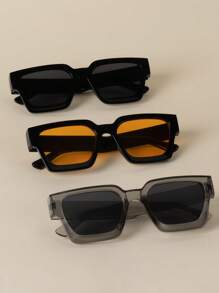 1 pieza/2 piezas/3 piezas/10 piezas Gafas con marco cuadrado grueso, gafas de moda rectangulares gruesas unisex para fotografía callejera, bares, clubes, festivales de música, decorativas, adecuadas para todos los tipos de rostro