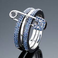 Chic Ring Multi Layer + Pin Design Paved Shining Zirconia Just Pick A Color U Prefer Match Daily Outfits Party Accessory