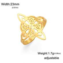 TEAMER 1pc Vintage Stainless Steel Multi-Layer Witch Knot Adjustable Ring, Unisex Fashion Lucky Commemorative Gift For Friends - Simple Series - View 8