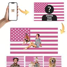 1pc Customized American Flag, Customizable Flag, Add Your Own Photos And Text, Also Suitable For Customized Tapestry, Garden Flag, Applicable For Birthday, Wedding, Valentine's Day, Halloween, Christmas, Party, Father's Day, Mother's Day, Easter, New Year, Thanksgiving, Home Decor, Bedroom Aesthetics, Wall Art, Graduation Ceremony, Tea Room, Bedroom, Living Room, Anniversary, Home Decoration, Sofa, Bed, Car, Tea Room, Bedroom, Living Room, Outdoor, Garden