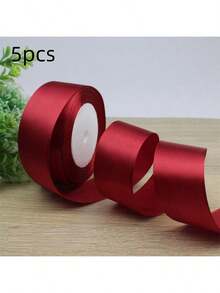 5 卷 4 厘米手工玫瑰缎带，婚礼椅装饰，礼盒包装，花卉丝带，彩虹色，毕业派对，单身派对，蝴蝶结制作 - 彩色 - 查看 25