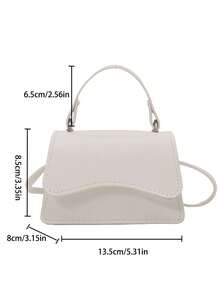 Mini Women's Handbag, Lightweight Portable Mini Tote Bag, New Summer 2025 Fashionable Flap Solid Color Small Bag, Shoulder Crossbody Bag - White - View 5