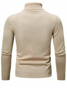 GRDR Men's Regular Shoulder Long Sleeve High Neck Sweater, Versatile For Daily Wear Knitted Pullover