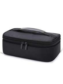 1 件小型学校用品非食品接触午餐盒午餐袋男女保温学校便携式午餐盒午餐袋工作野餐旅行（黑色）女士午餐袋冷藏袋学校午餐盒 - 黑色 - 查看 4