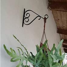 Gancho de Parede Para Plantas Suporte Mão Francesa Ferro Rústico Preto Jardim Varanda ideal Jardim Pendurar Plantas Flores Samambaia Vasos Parede 16 cm de Altura por 25 cm de Comprimento - Preto - Visão 3