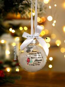 1 Stück Engel im Himmel Dekoartikel, Gedenk-Künstliche Federkugel Weihnachtsdekoration Anhänger, Weihnachtsbaum Dekoration, Heimdekoration, Weihnachtsfeier Zubehör, Weihnachts-Gedenk-Ornament Federkugel, Ein Teil meines Herzens ist im Himmel, Weihnachtsbaum Gedenk-Hängender Anhänger Geschenk für Mama, Papa, Sohn, Tochter, Schwester, Bruder, Oma, Opa