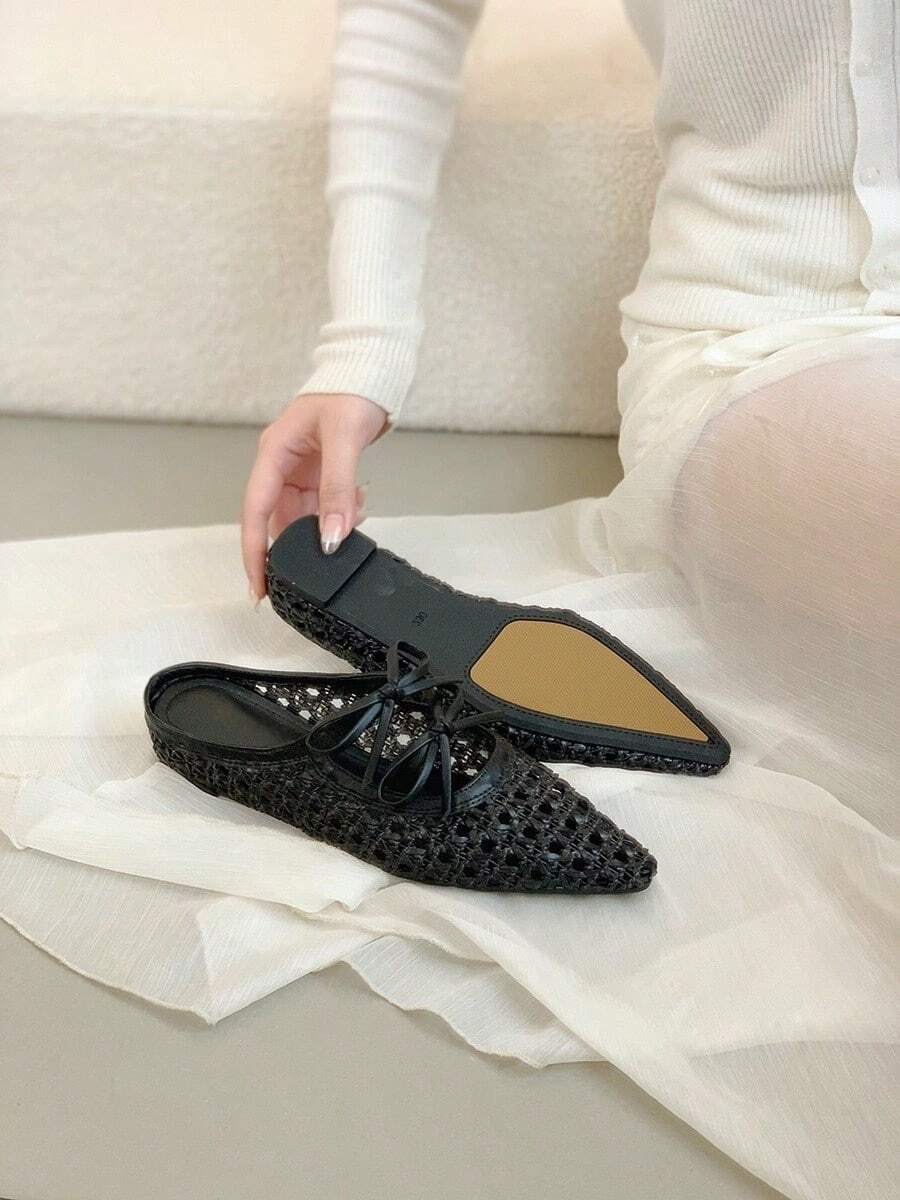 Women Flat Sandals - 黑色 - 查看 1