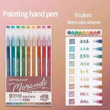 Bộ 9 bút bi Morandi màu, thân trong suốt, mực gel nhiều màu, ngòi 0.6mm, bút chấm, thích hợp để vẽ, tô màu, dùng làm văn phòng phẩm, quà tặng đồ dùng học tập cho học sinh. - Hồng - Xem 22