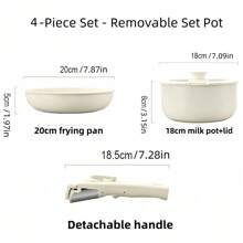 [Juego de utensilios de cocina antiadherentes] Juego de 5 piezas de utensilios de cocina antiadherentes: ollas y sartenes con mango desmontable, aptos para inducción, lavavajillas y horno