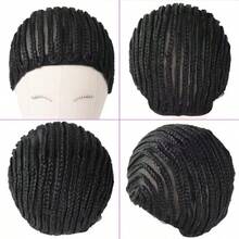 DCornrow Wig Cap For Crochet Braids Synthetic Braided Cap With Adjustable Straps Breathable Crochet Caps With 2 Combs Braided Wig Cap For Sew InBraided Wig Cap For  1pcs Black 5001 - 1pcs - 查看 2