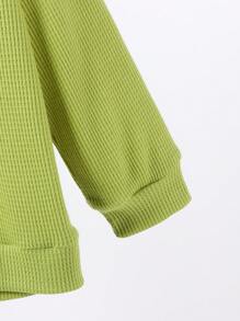 Conjunto casual de 2 piezas de Top de manga larga con estampado de letras y pantalones con cordón para niños/as pequeños/as, adecuado para uso diario y actividades al aire libre