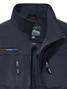 男士户外多功能实用背心，春夏钓鱼摄影休闲夹克，多口袋 - 藏蓝色 - 查看 3