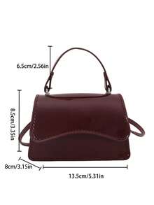 Mini Women's Handbag, Lightweight Portable Mini Tote Bag, New Summer 2025 Fashionable Flap Solid Color Small Bag, Shoulder Crossbody Bag - Burgundy - View 5