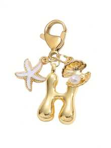 1 Stück A-Z Buchstaben Gold Bubble Buchstabe süßer Anhänger Schlüsselanhänger, Muschel- und Seestern-Accessoires, Schlüsselanhänger, Ringtasche, Rucksack-Anhänger, Auto-Anhänger, perfekt für Urlaub, Einkaufen, Strand, Camping, Geldbörse und Handtaschen-Accessoires. Geeignet als Geschenk für Frauen, Freunde, Klassenkameraden, Dekorationen, modisches kreatives Design Geburtstagsgeschenk, Sommer-Taschenbaumeln, modisches Accessoire für Damen, langanhaltend Metallschlüsselring, ästhetisches Geschenkidee, neuartiger Schlüsselanhänger, Rückkehr zur Schule Auto-Accessoires Goth Y2k' - Verschiedenfarbig - Übersicht 27