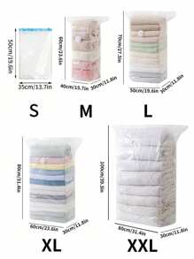 1 件衣服真空收纳袋，真空压缩袋，适用于夹克、衬衫、床上用品、裤子，适用于家庭、宿舍、衣柜、卧室、浴室、旅行，节省高达 80% 的空间 - 白色 - 查看 9