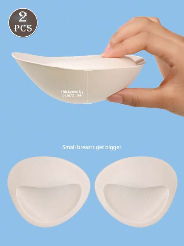 2 pezzi Imbottitura per reggiseno spessa 6cm, Imbottitura per seno piccolo, Inserti per imbottitura push-up rimovibili e lavabili per aumentare il volume, Accessori per biancheria intima e reggiseni, Bikini con imbottitura per il petto, Bikini push-up, Costumi da bagno da donna, Reggiseno in spugna traspirante più spesso