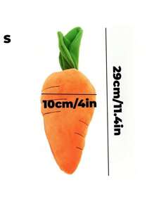 1Pc Large Stuffed Carrot Toy For Dogs/Cats, Pet Chewing And Comforting Toy With Squeaks - Orange - View 3