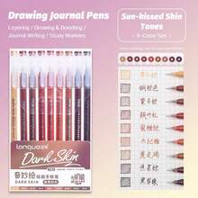 9支装Morandi彩色笔套装，透明笔杆，多色凝胶墨水，0.6mm圆珠笔，点描笔，适用于绘画、高亮、办公用品、学生返校文具礼品 - 綠色 - 查看 30