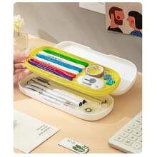 1 件马卡龙文具收纳盒铅笔盒防水磨砂学生铅笔盒男女通用多用途袋笔袋适合所有年龄段、Trousse 双隔层、Trousse、Trouse Scolaire、Pochette Plastique、Trouse Scolaire>Ecol、学校、用于学校用品、返校