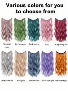 4片/套 多色卷发接发 - 蓬松预卷合成发片，打造自然波浪发型，适合节日、圣诞派对和日常妆容（10多种颜色，1片/包） - 彩色 - 查看 5